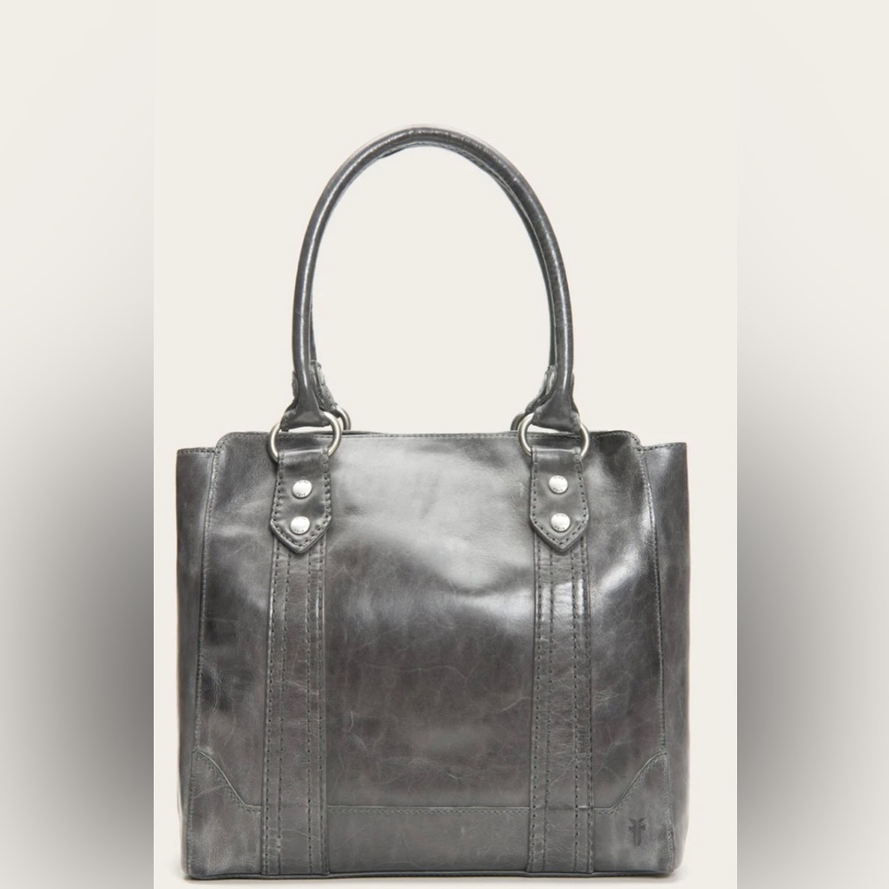 Frye Melissa Leather Tote in ice gray